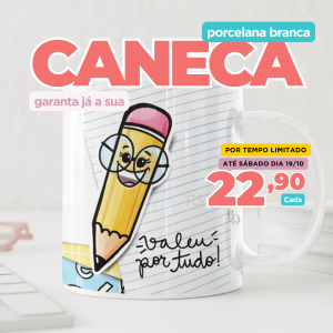 Caneca Dia dos Professores Porcelana 96x150mm Branca Sublimação  