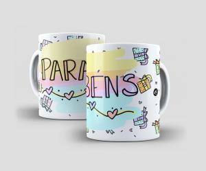 Caneca Personalizada Porcelana 96x150mm Branca Sublimação  